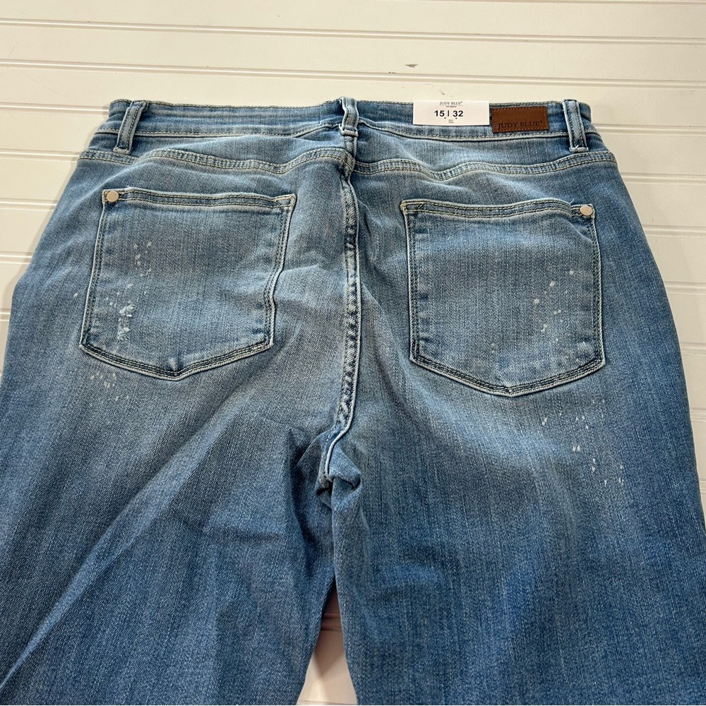 NWT Judy Blue Bleach Splash Mid Rise Shark Bite Skinny Jeans - Picture 13 of 14